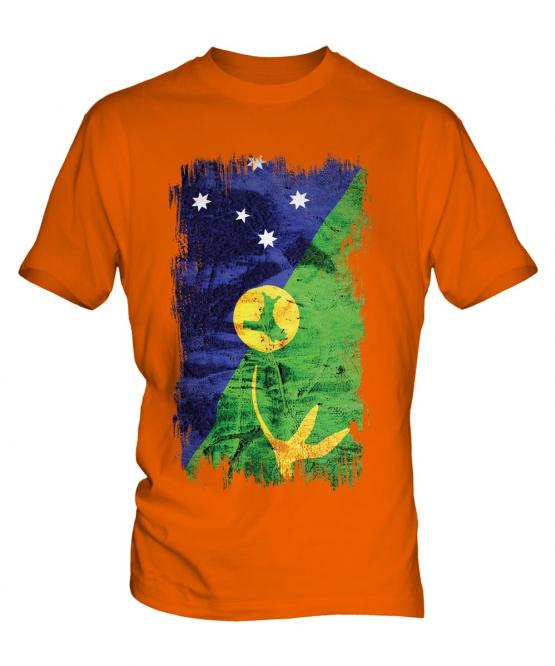 Christmas Island Grunge Flag Mens T-Shirt