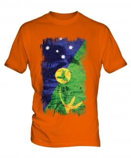 Christmas Island Grunge Flag Mens T-Shirt