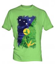 Christmas Island Grunge Flag Mens T-Shirt