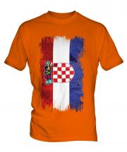 Croatia Grunge Flag Mens T-Shirt