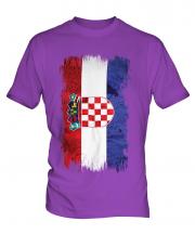 Croatia Grunge Flag Mens T-Shirt