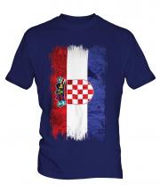 Croatia Grunge Flag Mens T-Shirt