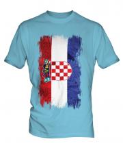 Croatia Grunge Flag Mens T-Shirt