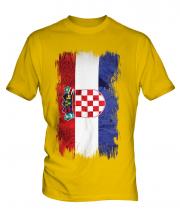 Croatia Grunge Flag Mens T-Shirt