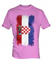 Croatia Grunge Flag Mens T-Shirt