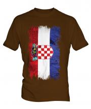 Croatia Grunge Flag Mens T-Shirt