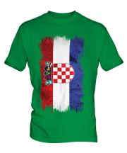 Croatia Grunge Flag Mens T-Shirt