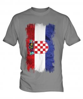 Croatia Grunge Flag Mens T-Shirt