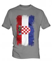 Croatia Grunge Flag Mens T-Shirt