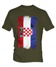 Croatia Grunge Flag Mens T-Shirt