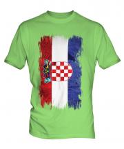 Croatia Grunge Flag Mens T-Shirt