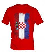 Croatia Grunge Flag Mens T-Shirt