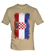 Croatia Grunge Flag Mens T-Shirt
