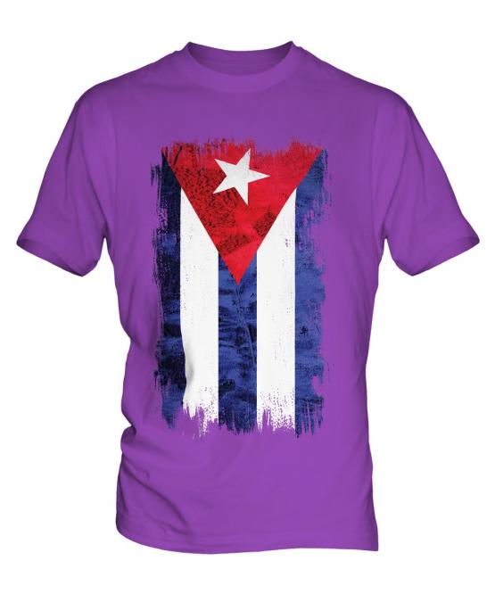 Cuba Grunge Flag Mens T-Shirt