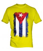 Cuba Grunge Flag Mens T-Shirt