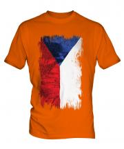 Czech Republic Grunge Flag Mens T-Shirt