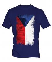 Czech Republic Grunge Flag Mens T-Shirt