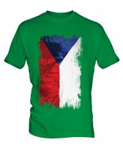 Czech Republic Grunge Flag Mens T-Shirt