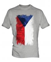 Czech Republic Grunge Flag Mens T-Shirt