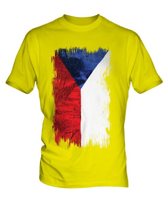 Czech Republic Grunge Flag Mens T-Shirt