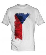 Czech Republic Grunge Flag Mens T-Shirt