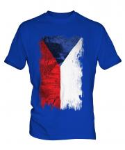 Czech Republic Grunge Flag Mens T-Shirt