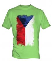 Czech Republic Grunge Flag Mens T-Shirt