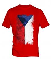 Czech Republic Grunge Flag Mens T-Shirt