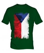 Czech Republic Grunge Flag Mens T-Shirt