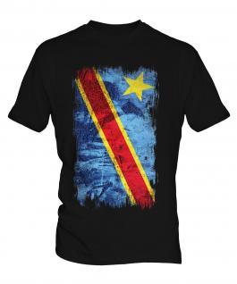 Democratic Rep. Of Congo Grunge Flag Mens T-Shirt