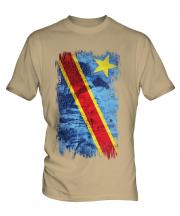 Democratic Rep. Of Congo Grunge Flag Mens T-Shirt