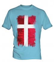 Denmark Grunge Flag Mens T-Shirt
