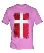 Denmark Grunge Flag Mens T-Shirt