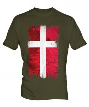 Denmark Grunge Flag Mens T-Shirt