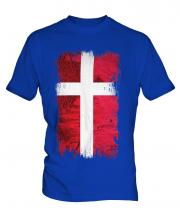 Denmark Grunge Flag Mens T-Shirt