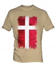 Denmark Grunge Flag Mens T-Shirt