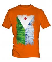 Djibouti Grunge Flag Mens T-Shirt