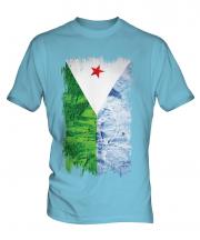 Djibouti Grunge Flag Mens T-Shirt