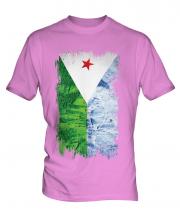 Djibouti Grunge Flag Mens T-Shirt