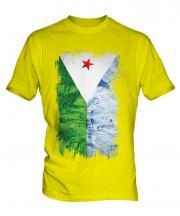 Djibouti Grunge Flag Mens T-Shirt