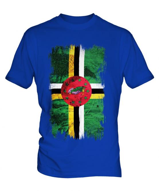 Dominica Grunge Flag Mens T-Shirt