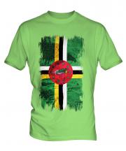 Dominica Grunge Flag Mens T-Shirt