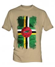 Dominica Grunge Flag Mens T-Shirt