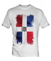 Dominican Republic Grunge Flag Mens T-Shirt