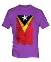 East Timor Grunge Flag Mens T-Shirt