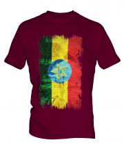 Ethiopa Grunge Flag Mens T-Shirt