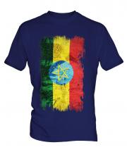 Ethiopa Grunge Flag Mens T-Shirt