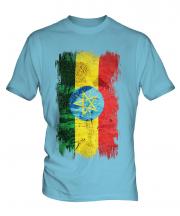 Ethiopa Grunge Flag Mens T-Shirt