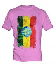 Ethiopa Grunge Flag Mens T-Shirt