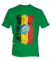 Ethiopa Grunge Flag Mens T-Shirt